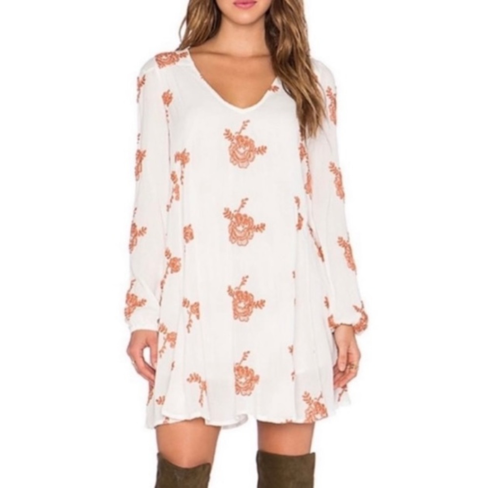 Free People Emma Austin Embroidered Swing Dress
